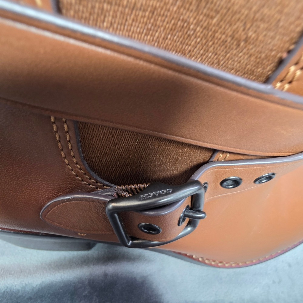 Coach Womens Leather Ankle Boots Brown Buckle Strap Block Heel Size 8 - Picture 4 of 13